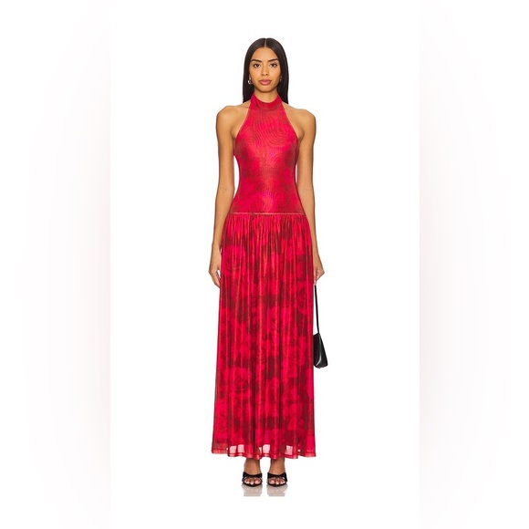 More To Come Dresses & Skirts - MORE TO COME GEORGINA MAXI DRESS SIZE SMALL NWT - RED FLORAL